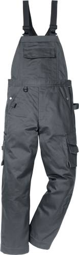 Nahaufnahme einer dunkelgrauen Cargo-Hose mit Detailansicht der Taschen und Nahtgestaltung.