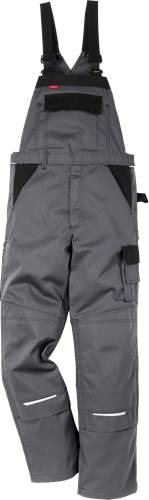 Fristads Icon Two Baumwoll-Latzhose 1009 KC - Grau/Schwarz/C46 100812-896-C46