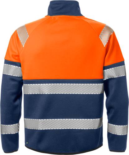 Fristads High Vis Sweatjacke, Kl. 1 4517 SSL - Warnschutz-Orange/Marine/2XL 129509-271-2XL