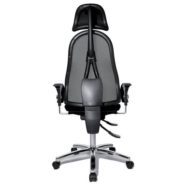 Drehstuhl Sitness 45 - schwarz mit Armlehnen.