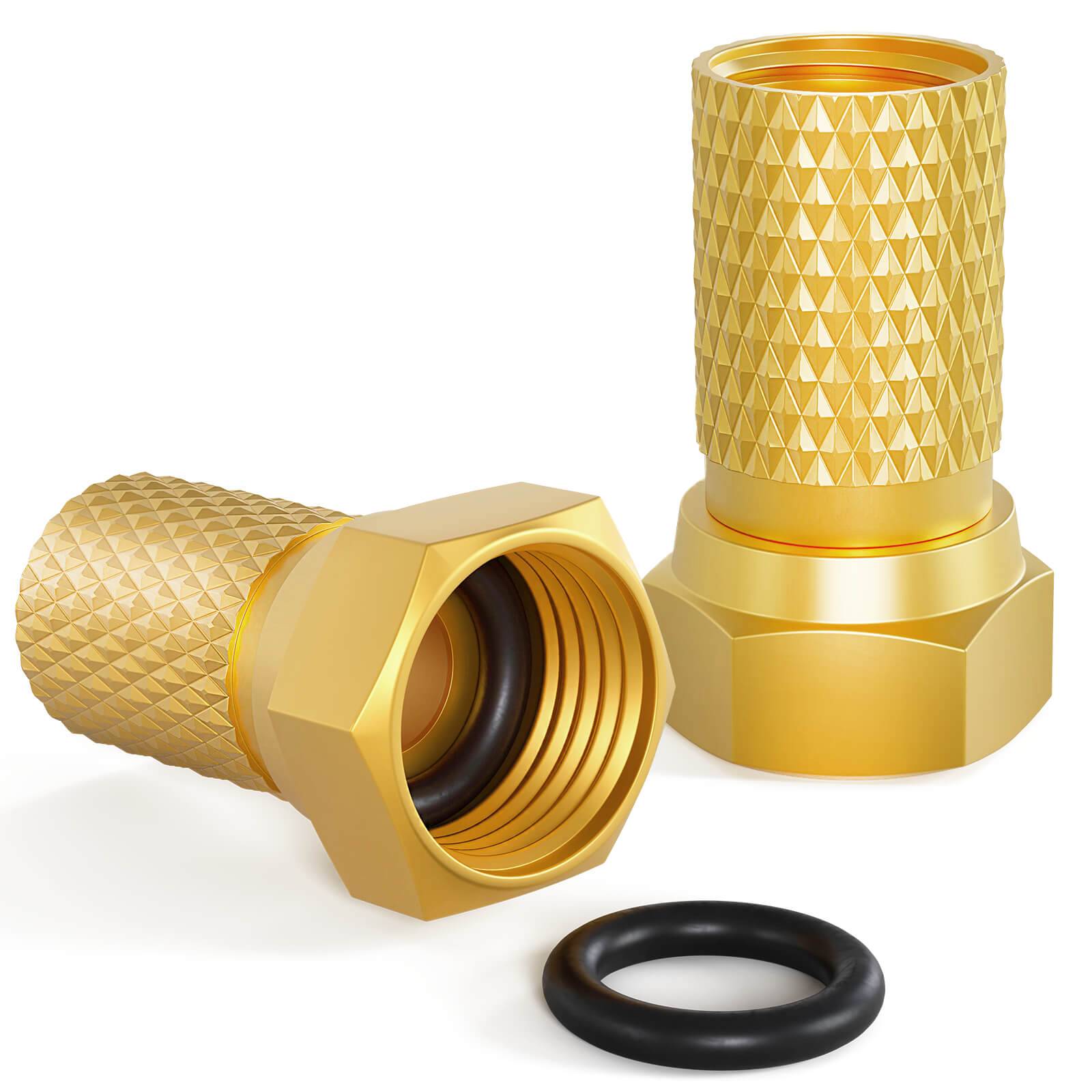 hb-digital 50m Koaxialkabel HQ 135dB 4-Fach geschirmt Stahl Kupfer weiß + 10 F-Stecker