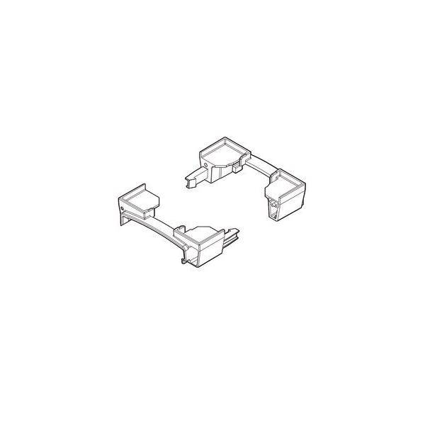 Isometrische Linienzeichnung eines 90-Grad-Winkelverbinders; Teil eines mechanischen oder Rohrleitungssystems.