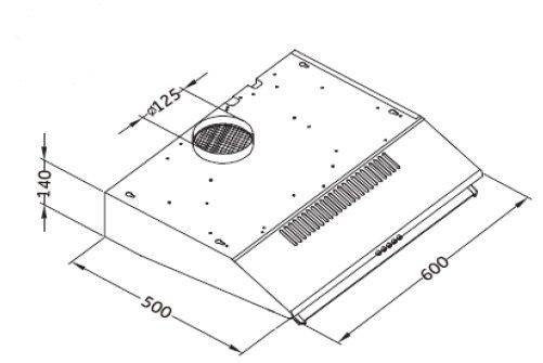 PKM Unterbauhaube UBH3001X 60cm Edelstahl Abzugshaube-Dunstabzugshaube