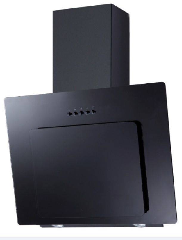 PKM Kopffreihaube 9039X - 60cm, schwarz, Glas, Schräghaube mit Randabsaugung