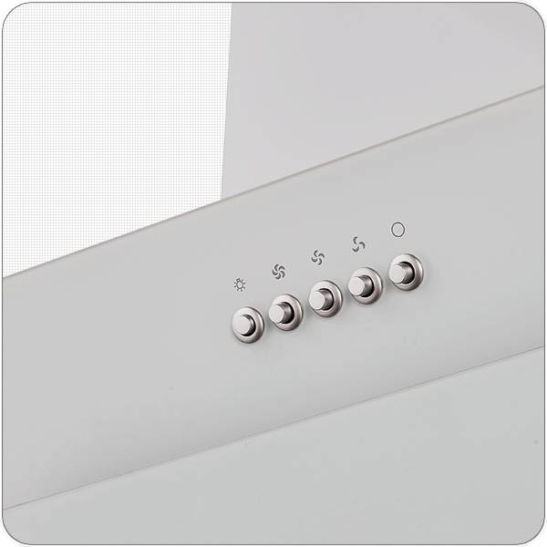 PKM 9039XW Glas weiß Dunstabzugshaube Randabsaugung 60cm Schräghaube