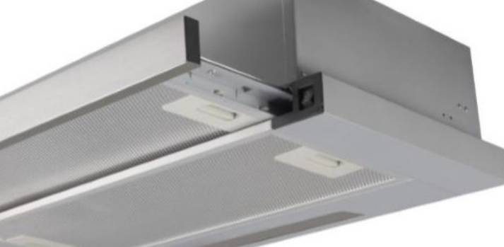 PKM Flachschirmhaube UBH6002-2H - 60cm, silber, Edelstahlblende, ausziehbar