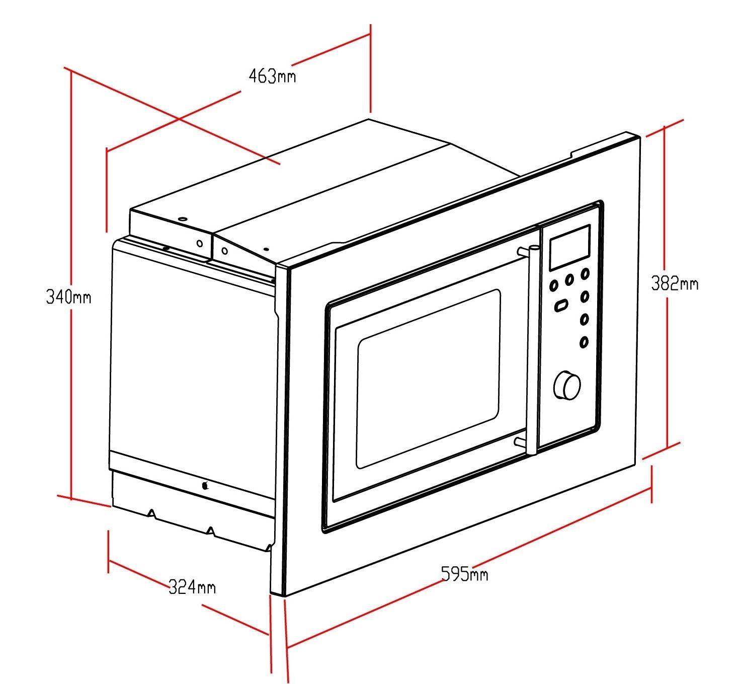 PKM Einbaumikrowelle MW800-20.8EB - Edelstahl 800Watt, 20 Liter
