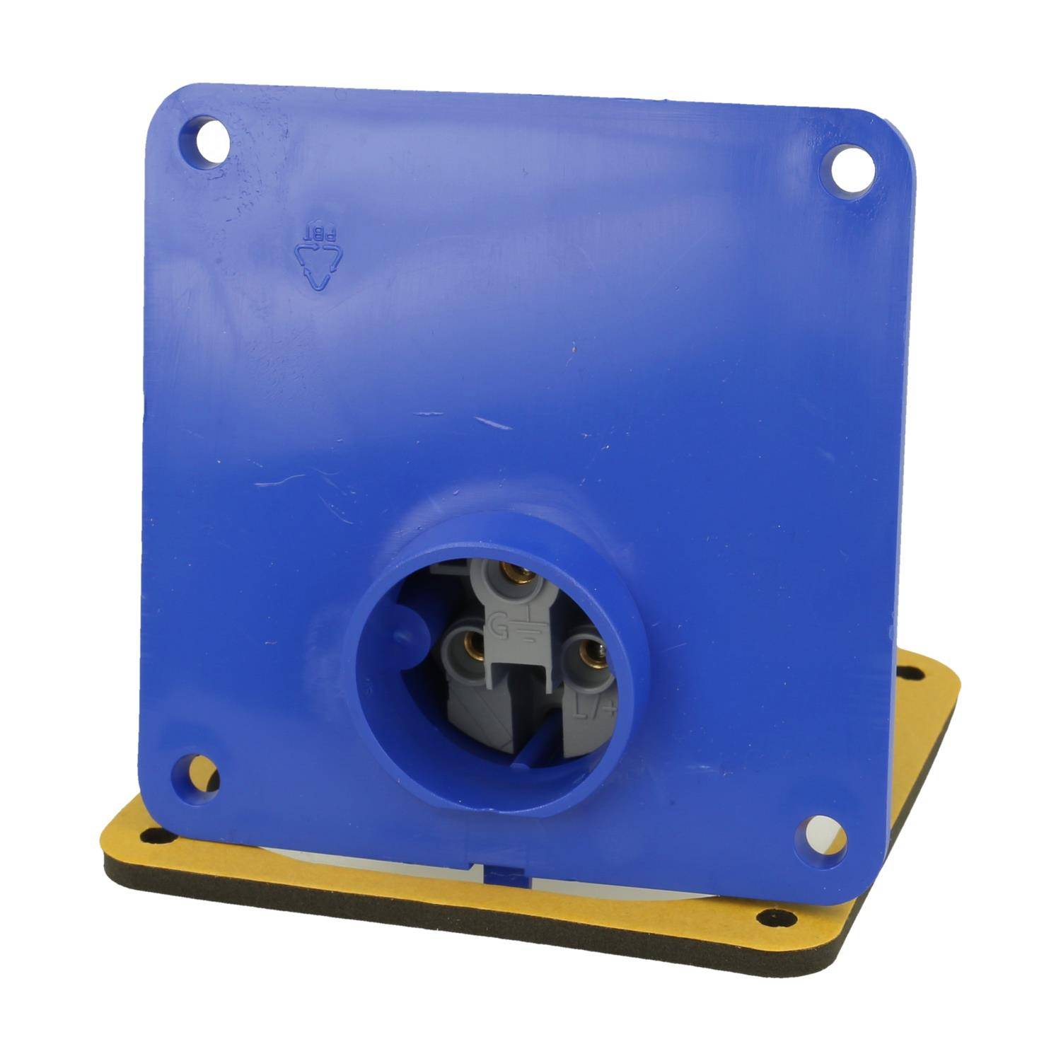 2CMA166678R1000 Amphenol 16 Ampere CEE Einbausteckverbinder 3-polig (2P+PE) Stift, Kodierung 6h blau 200/250V Frequenz