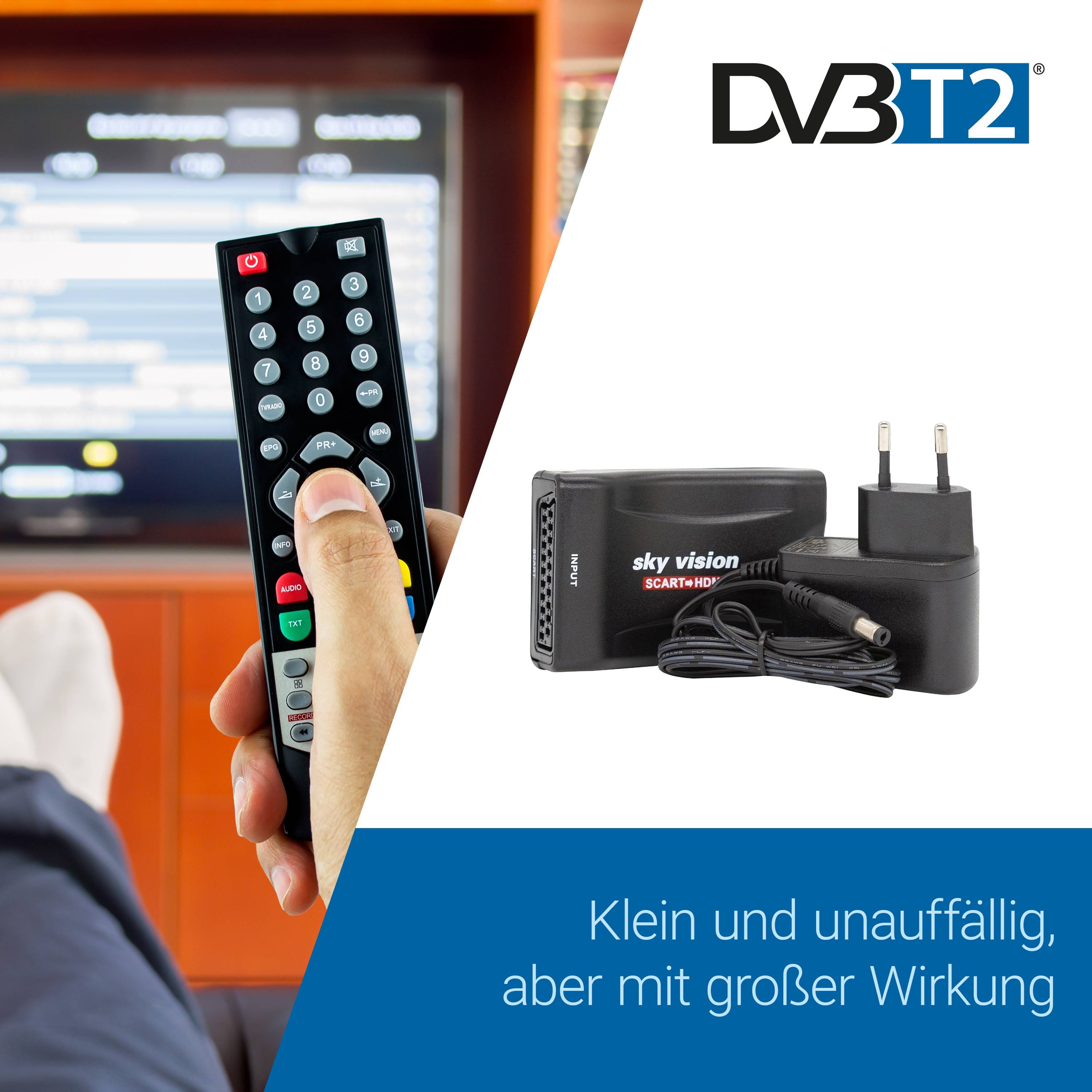 Werbebild für einen DVB-T2 „Sky Vision