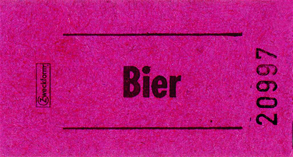Bier-Marke 57x30mm rot 1000 Abrisse pro Rolle