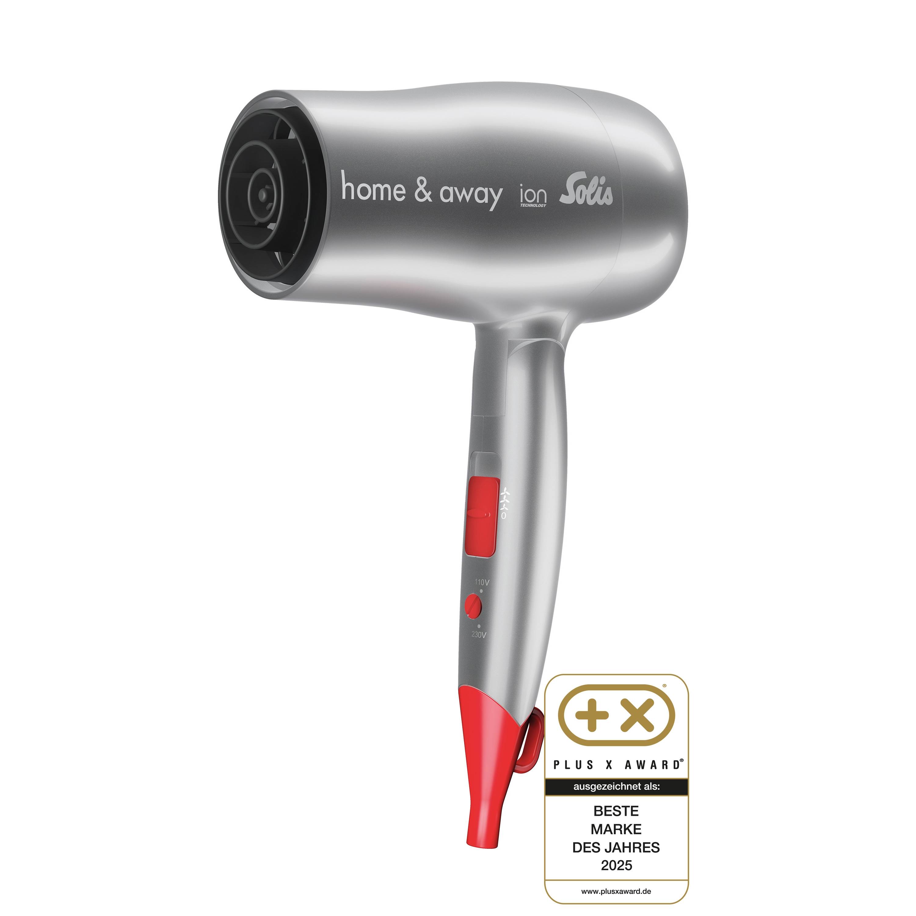 Solis Reiseföhn, 1800 W, Ionen-Technologie, 5 Stufen + Kaltstufe, 110 / 230 V