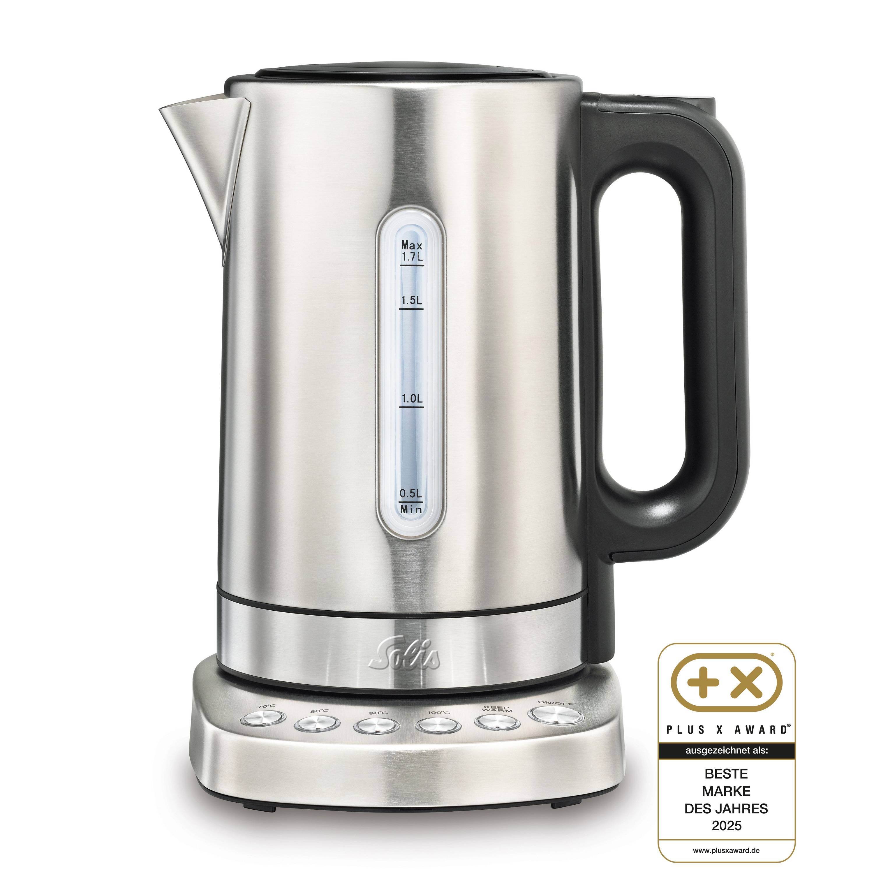 Solis programmierbarer Wasserkocher, 1,7 L, Warmhaltefunktion,Temperaturwahl