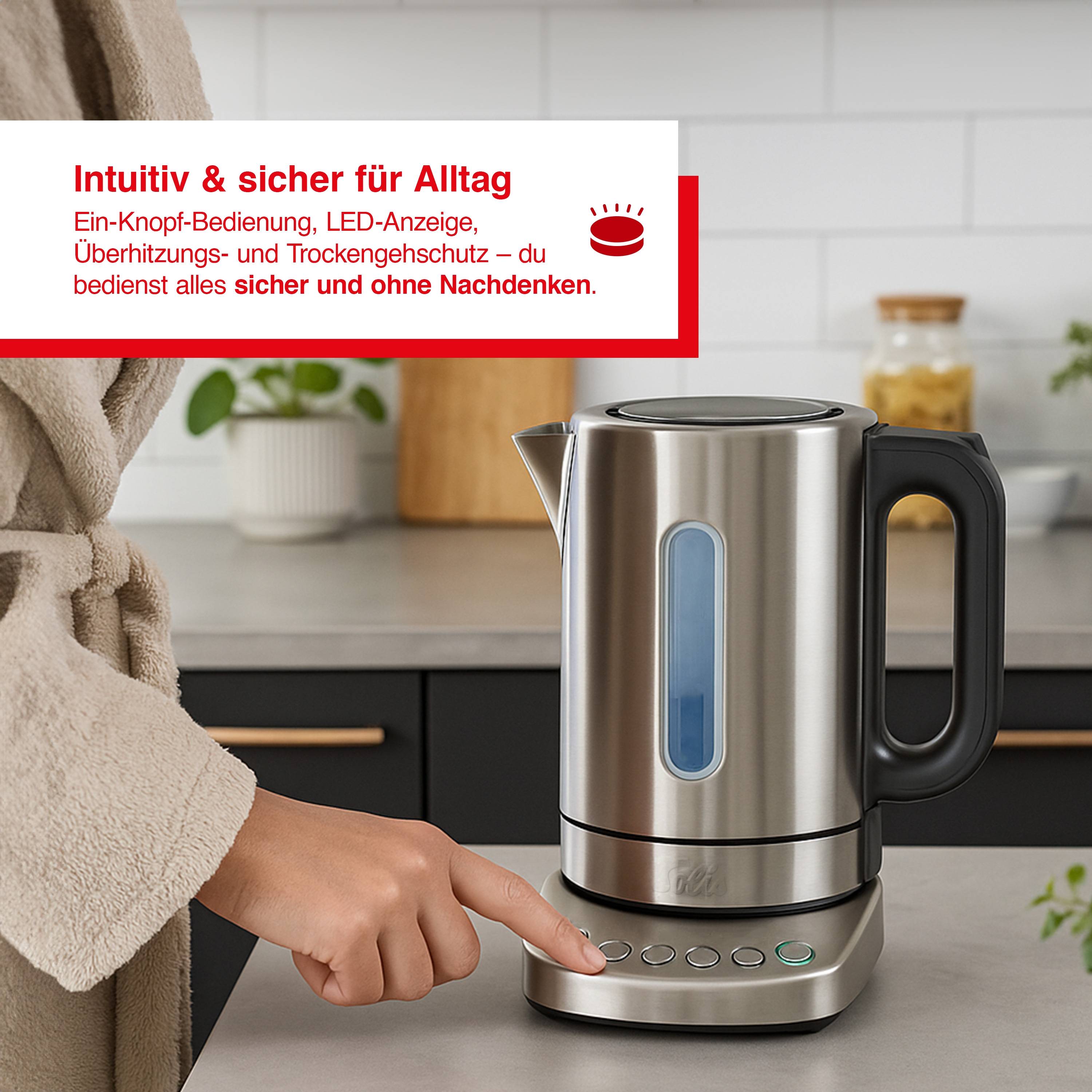 Solis programmierbarer Wasserkocher, 1,7 L, Warmhaltefunktion,Temperaturwahl