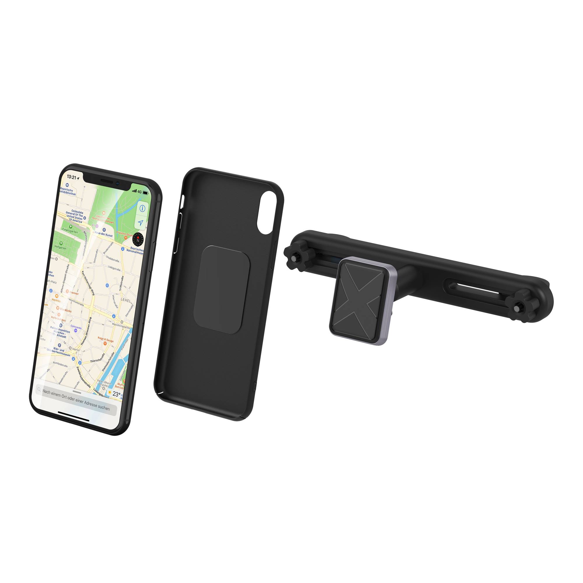 Kfz-Halterung XLayer magfix Magnethalterung für die Kopfstütze Black