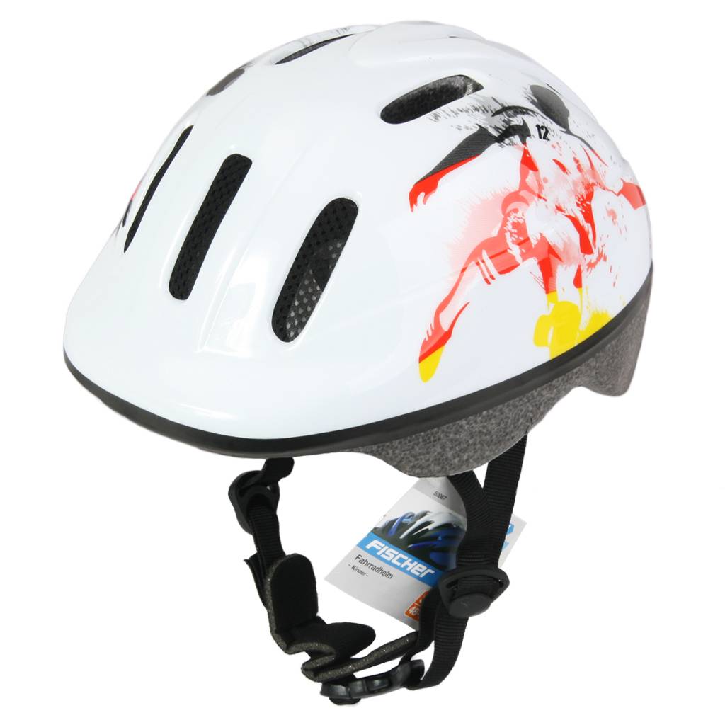 Kinder Fahrradhelm S/M Fussball Weiß