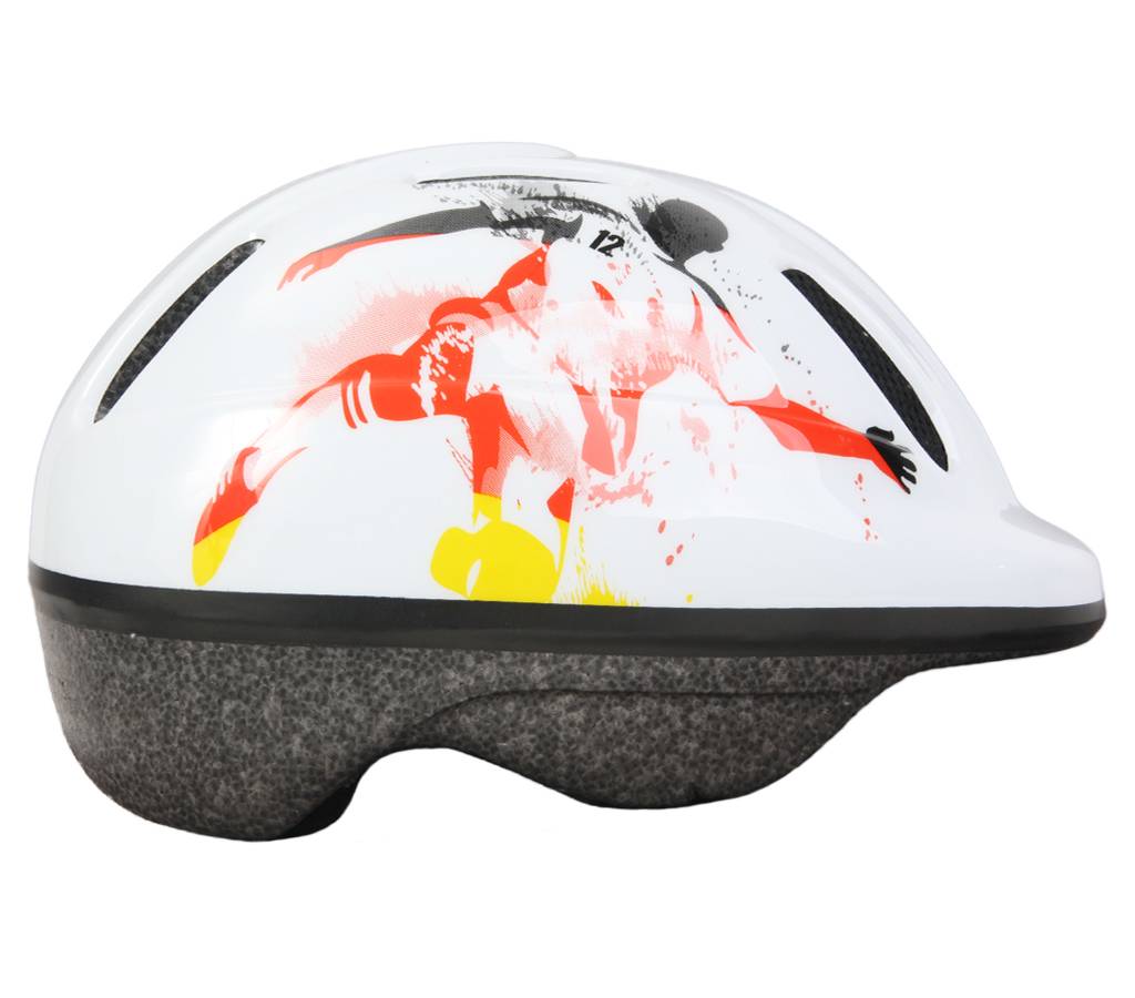 Kinder Fahrradhelm S/M Fussball Weiß