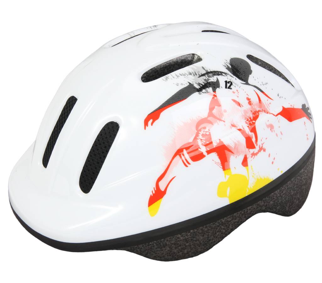 Kinder Fahrradhelm S/M Fussball Weiß