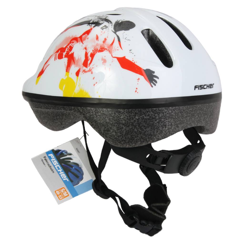 Kinder Fahrradhelm S/M Fussball Weiß
