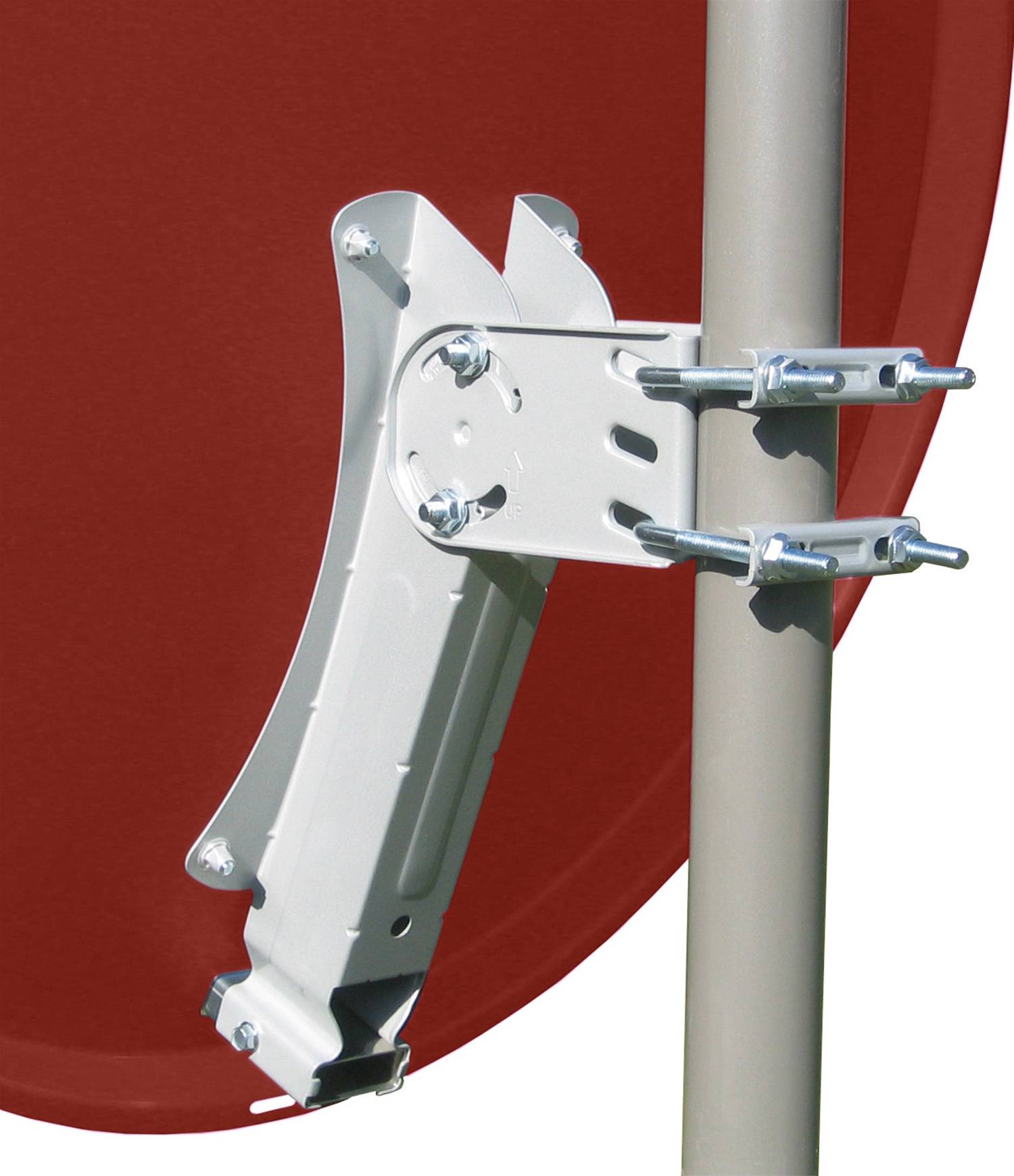 sky vision Alu Satellitenspiegel 75 cm, 40 mm Feedaufnahme, RAL 8012 dunkelrot