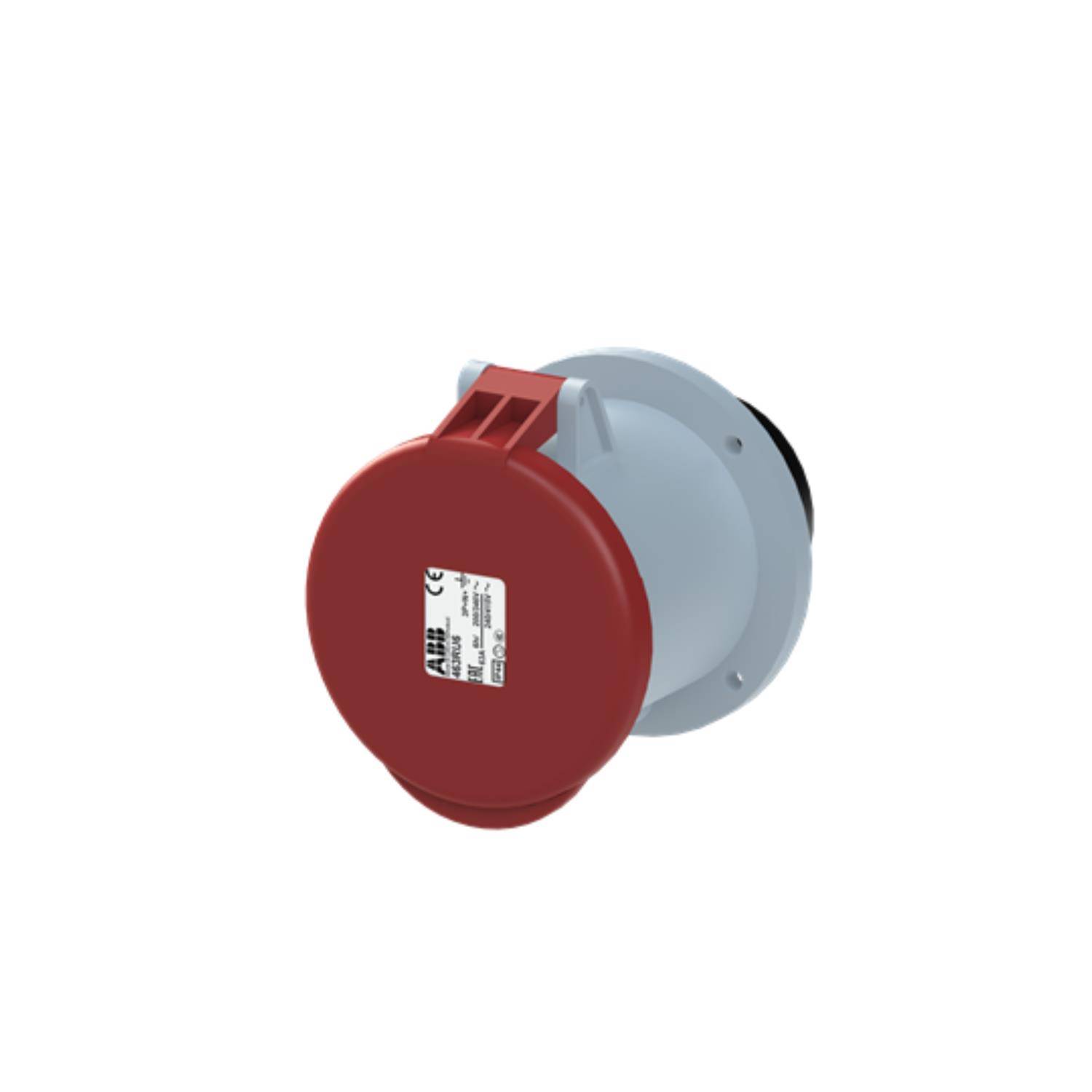 2CMA167532R1000 Amphenol 63 Ampere CEE Einbausteckdose 5-polig (3P+N+PE) Buchse, Kodierung 6h rot 200/346V bis 240/415V