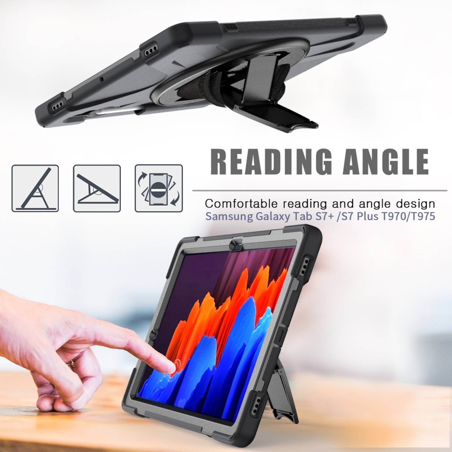 Für Samsung Galaxy Tab S10 Plus FE Plus / S9 Plus FE Plus / S8+ Outdoor Hülle