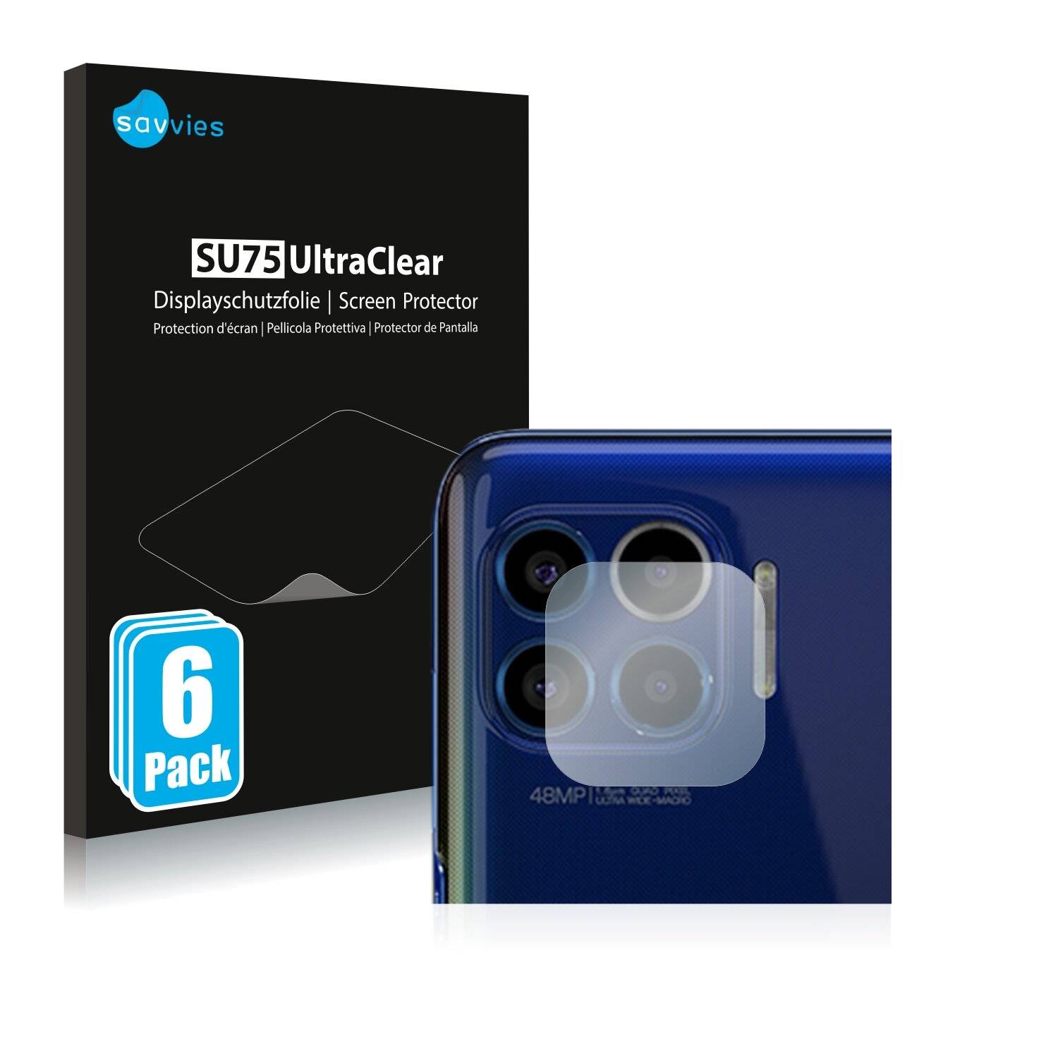 6x Savvies SU75 Displayschutzfolie für Motorola One 5G (NUR