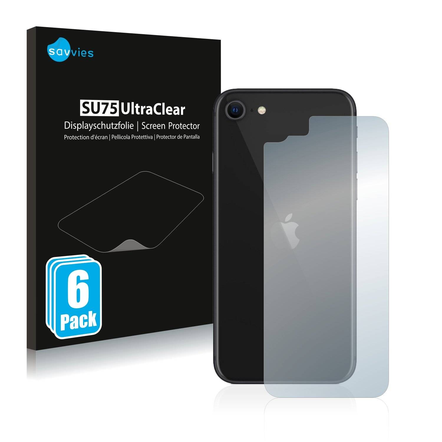 6x Savvies SU75 Displayschutzfolie für Apple iPhone SE 2 2020