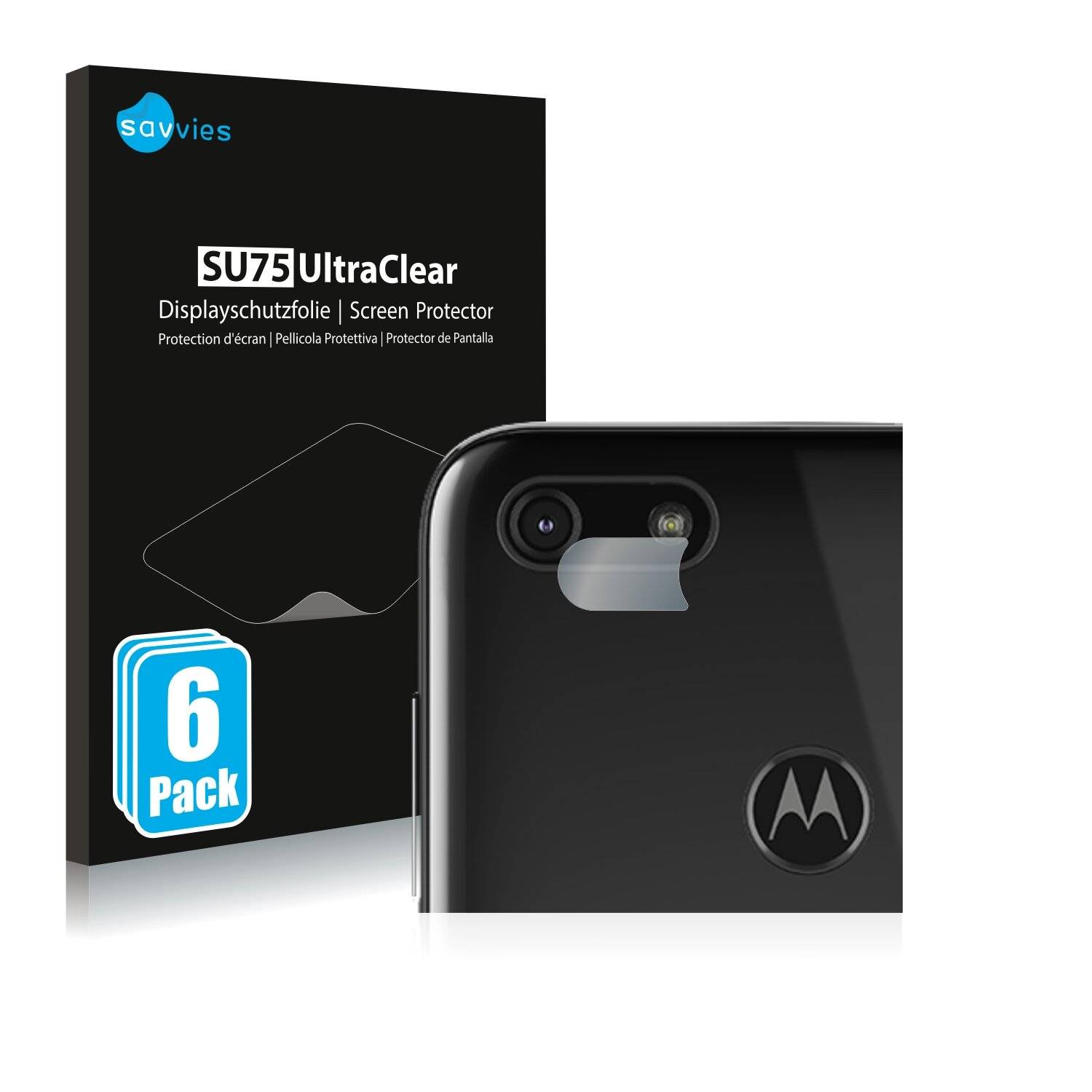 6x Savvies SU75 Displayschutzfolie für Motorola Moto E6 Play (NUR