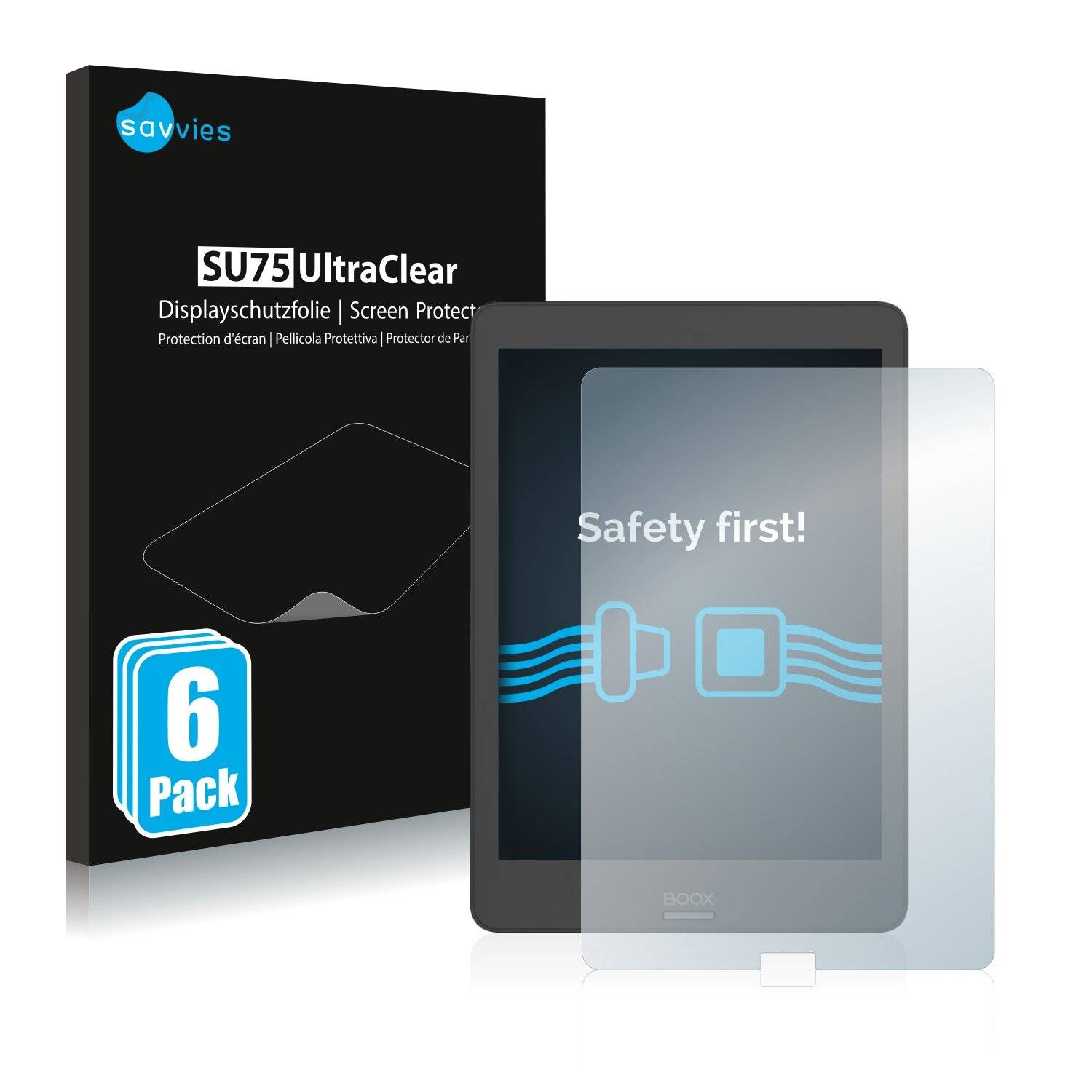 6x Savvies SU75 Displayschutzfolie für Onyx Boox Nova
