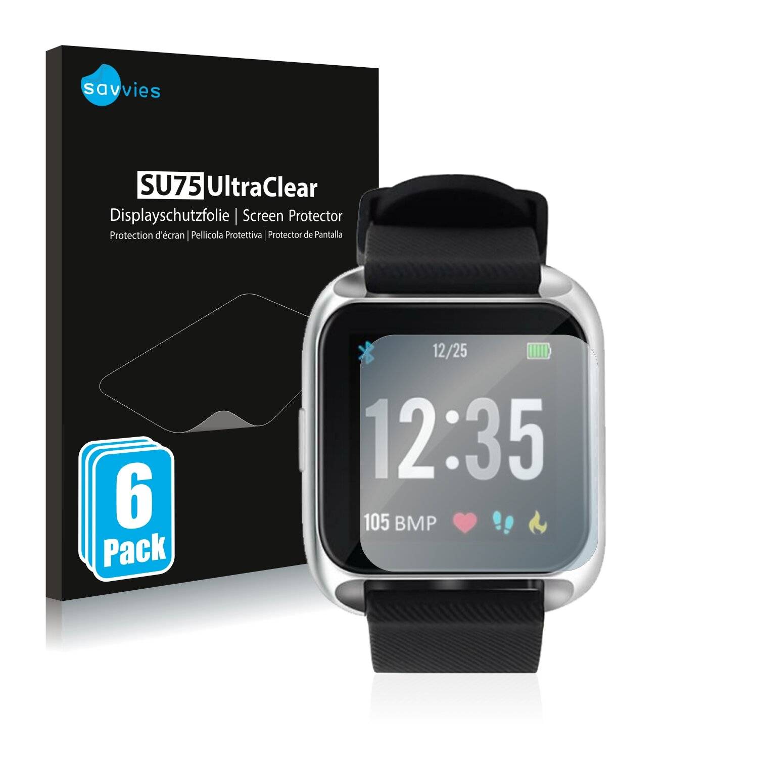 6x Savvies SU75 Displayschutzfolie für Technaxx