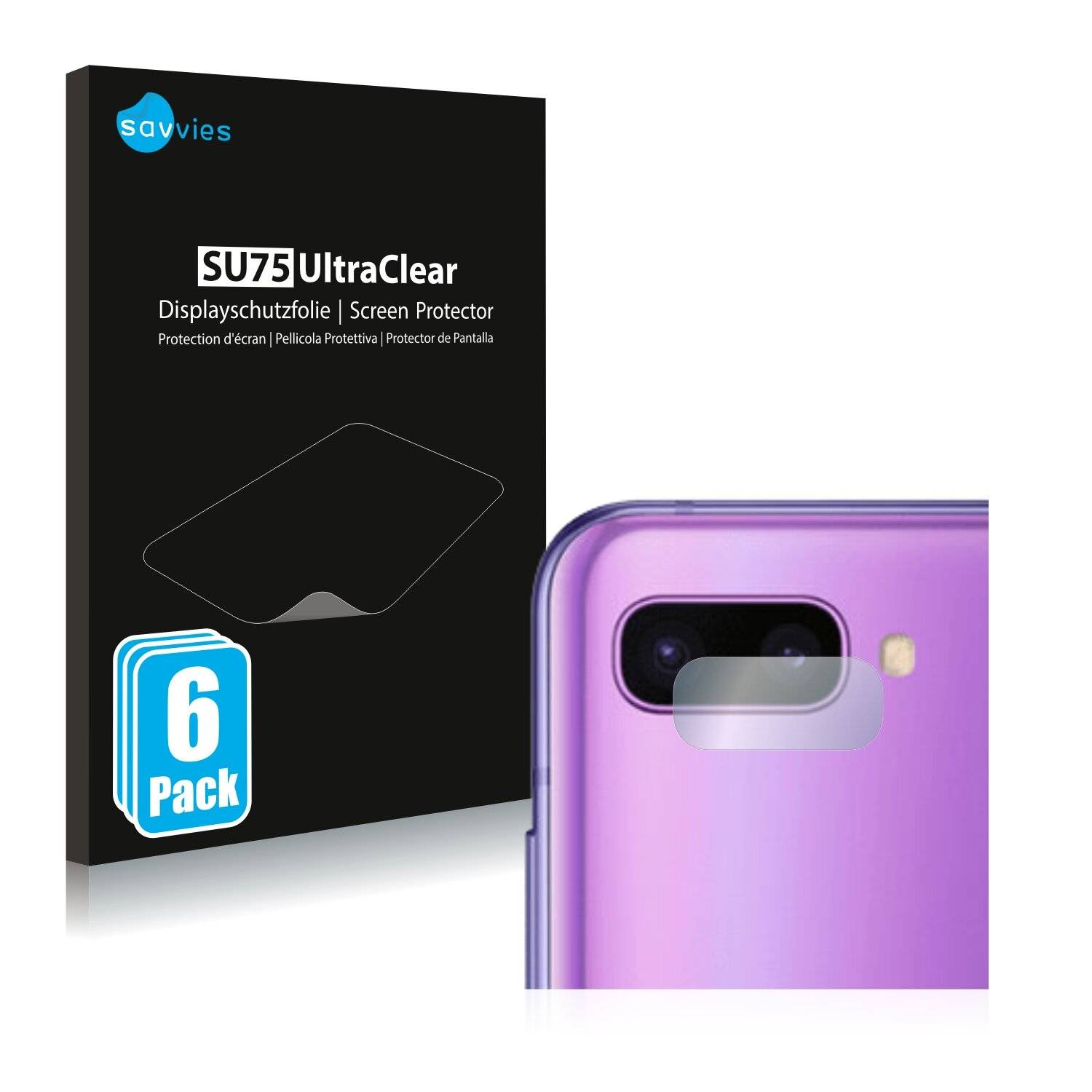6x Savvies SU75 Displayschutzfolie für Samsung Galaxy Z Flip 5G (NUR