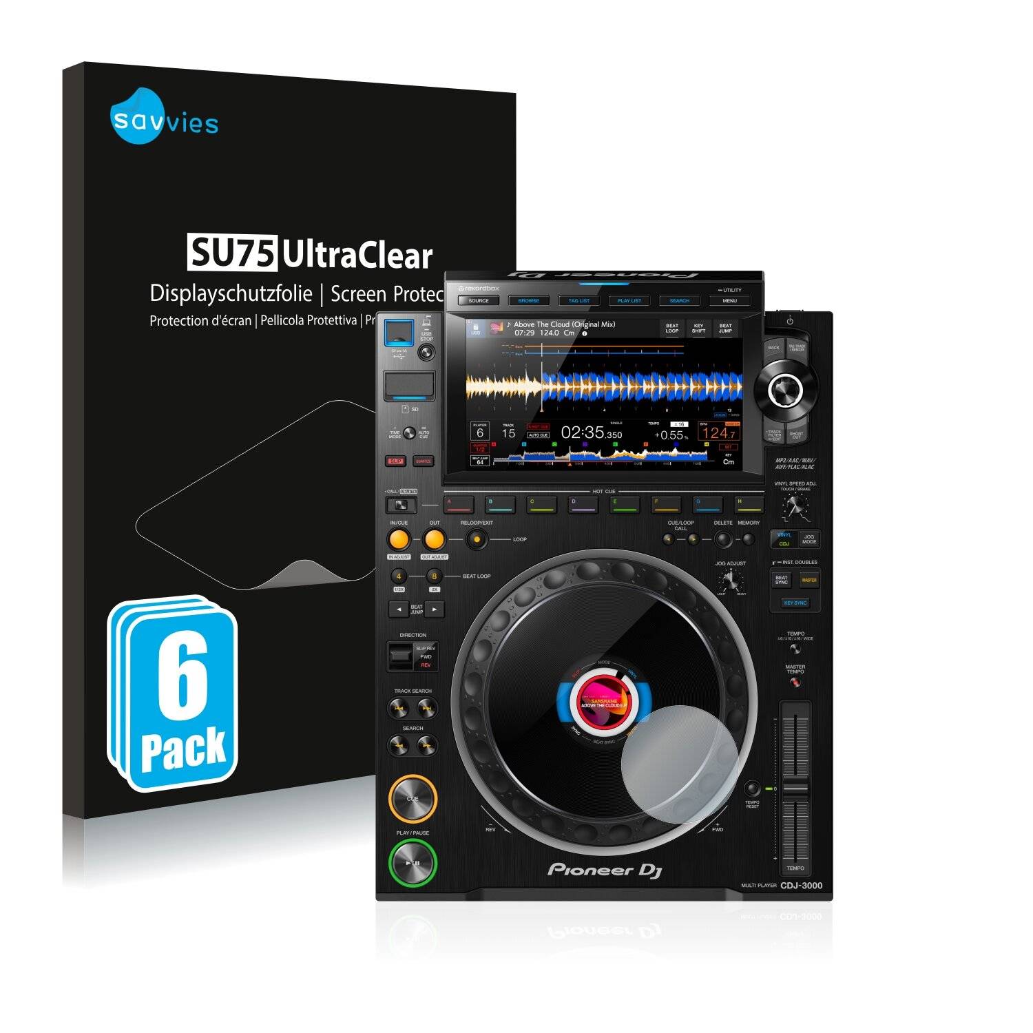 6x Savvies SU75 Displayschutzfolie für Pioneer CDJ 3000