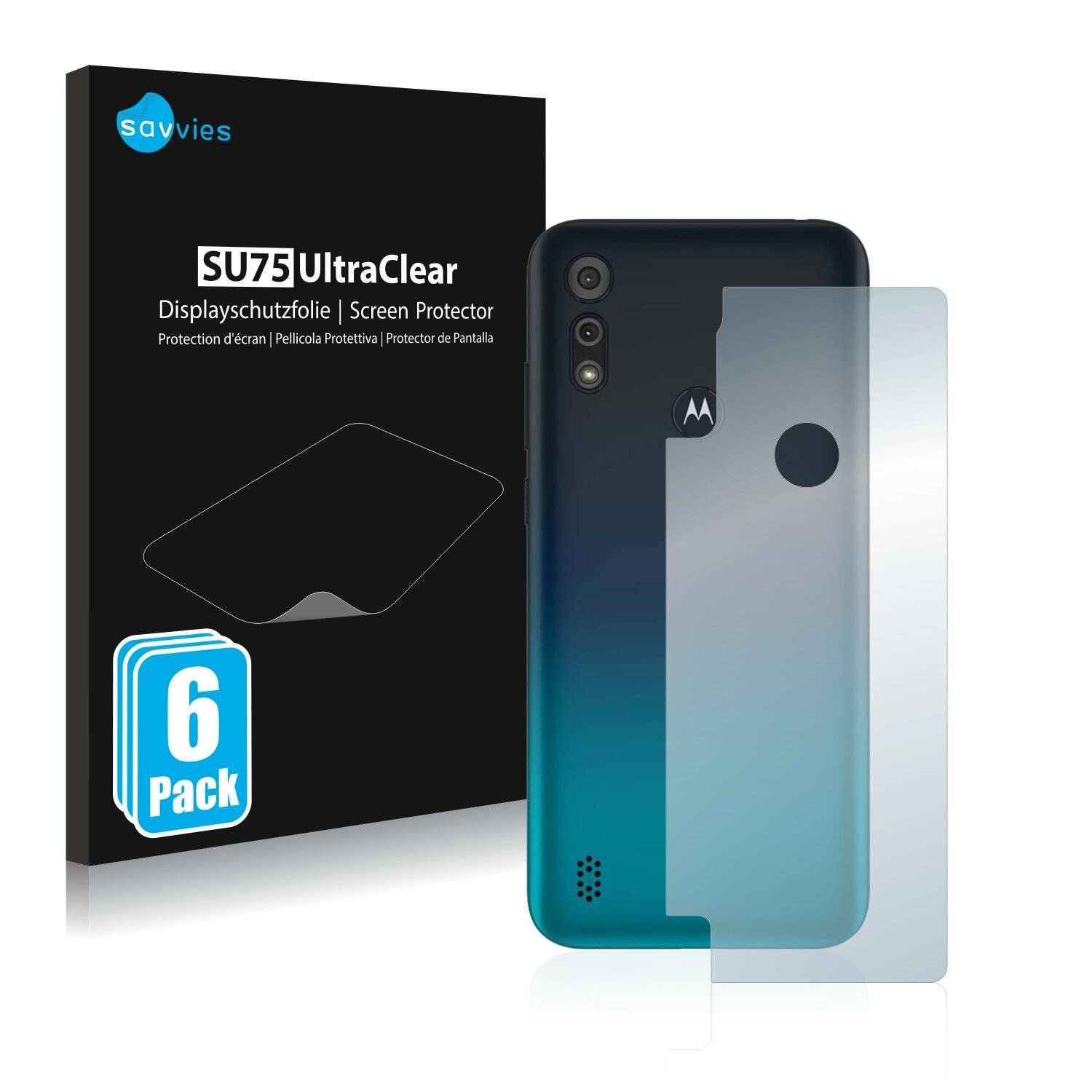 6x Savvies SU75 Displayschutzfolie für Motorola Moto E6s