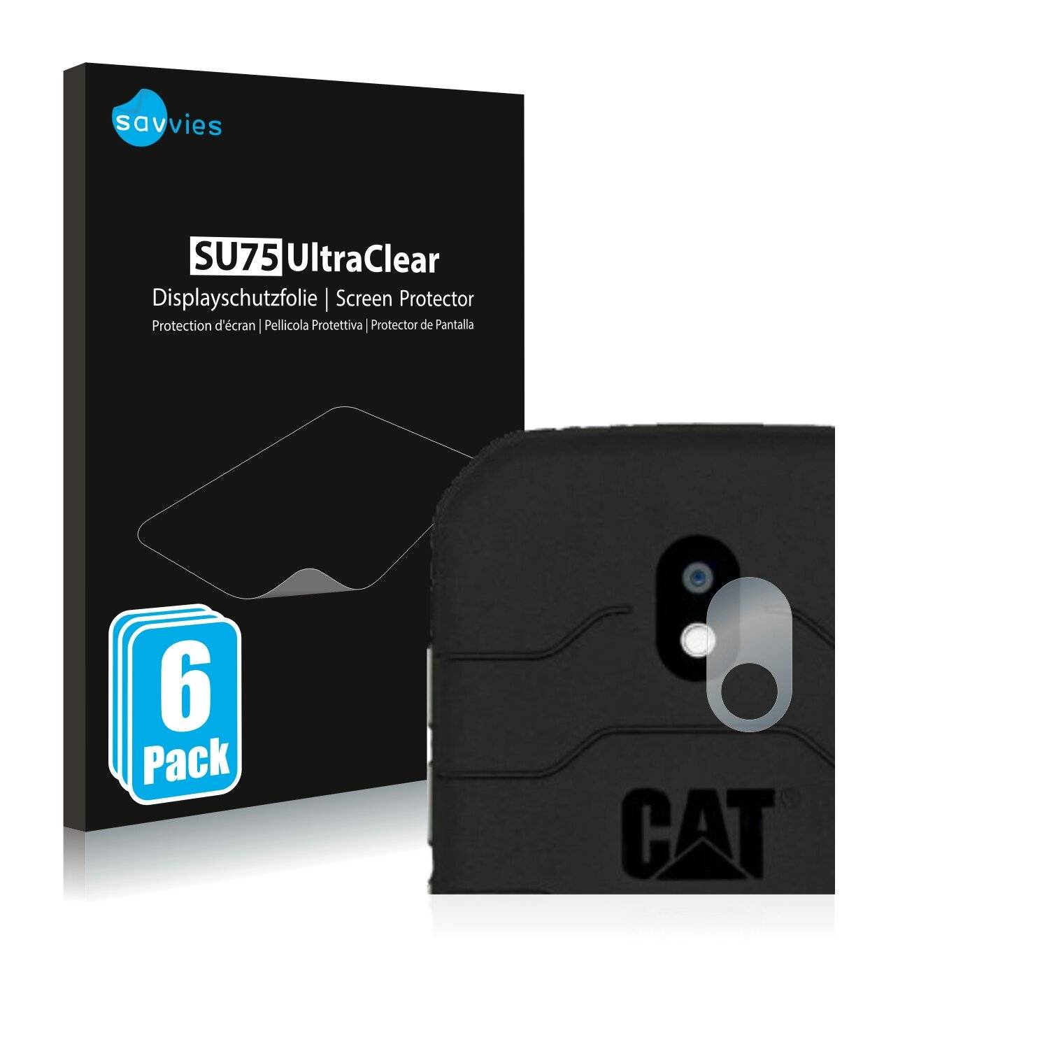 6x Savvies SU75 Displayschutzfolie für Caterpillar Cat S42 (NUR