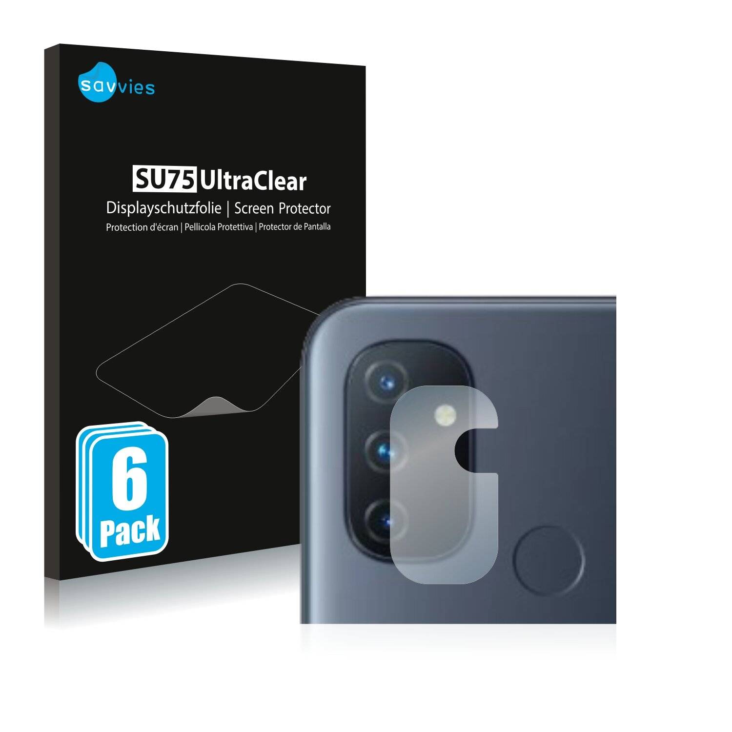 6x Savvies SU75 Displayschutzfolie für OnePlus Nord N100 (NUR