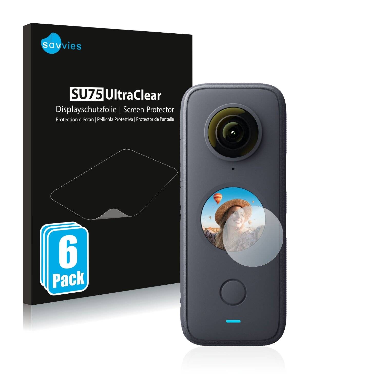 6x Savvies SU75 Displayschutzfolie für Insta360 One