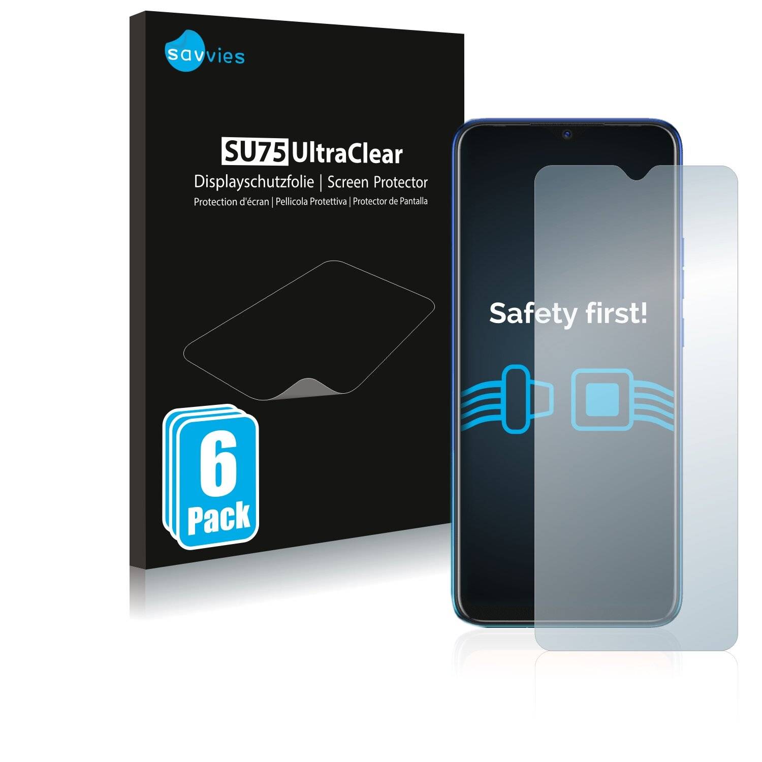 6x Savvies SU75 Displayschutzfolie für Tecno Spark 5