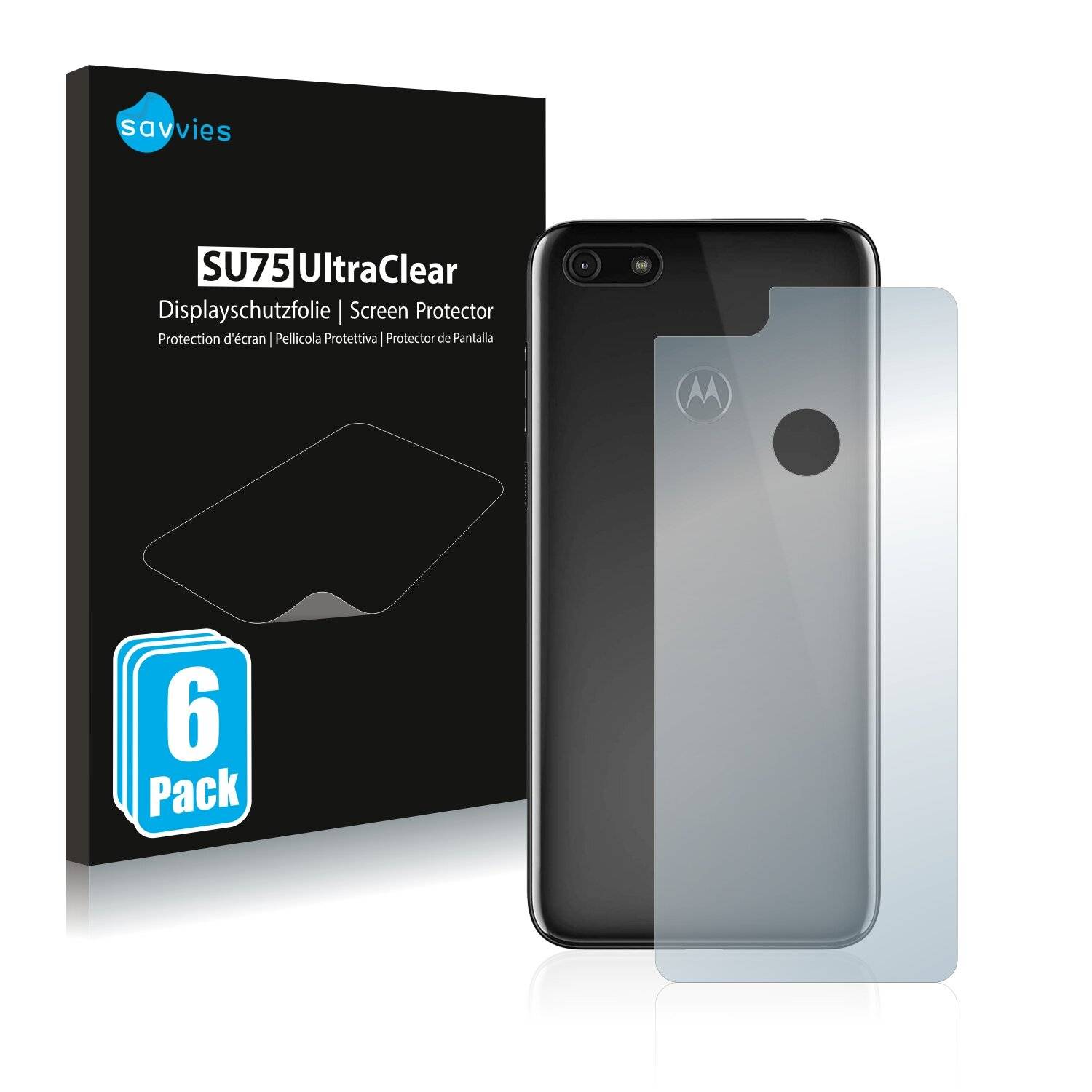 6x Savvies SU75 Displayschutzfolie für Motorola Moto E6 Play