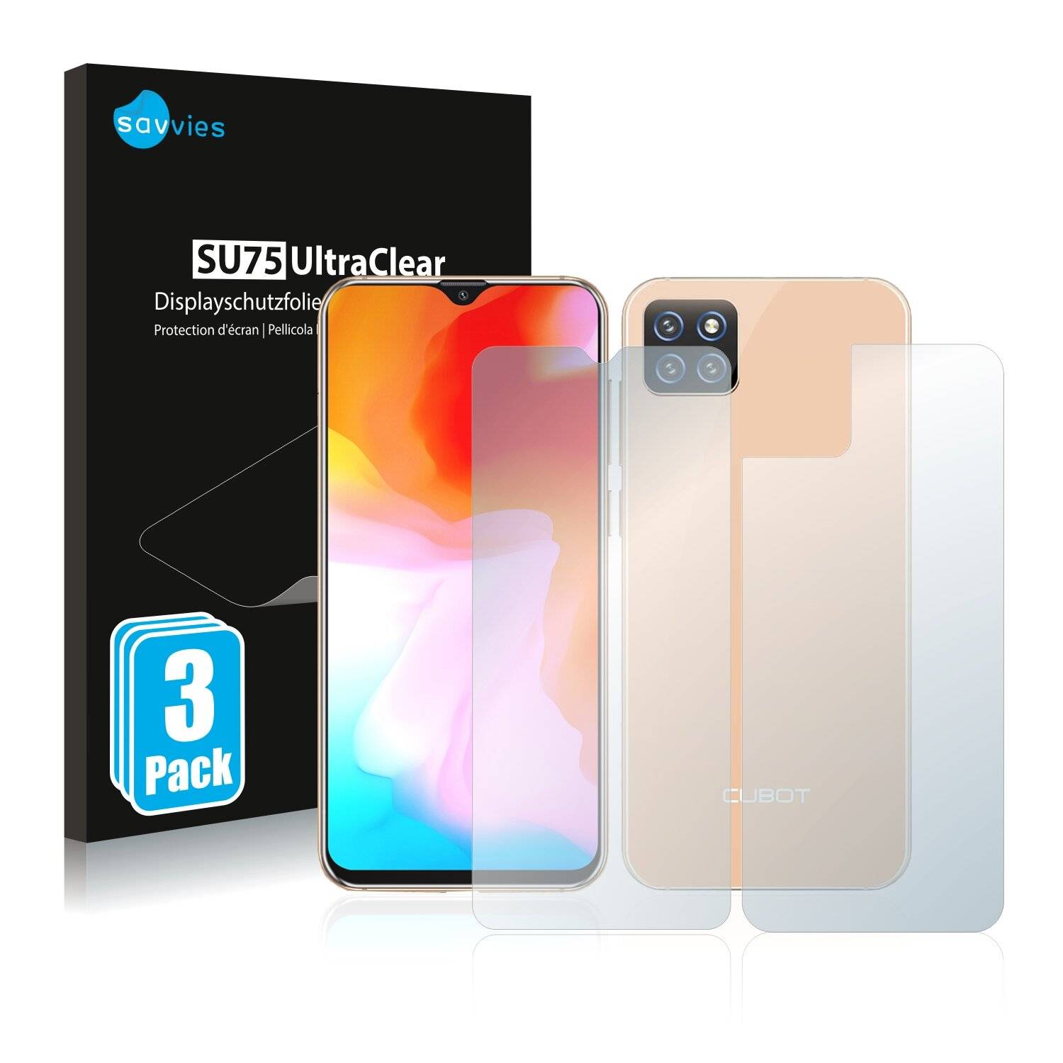 6x Savvies SU75 Displayschutzfolie für Cubot X20 Pro (Vorder +