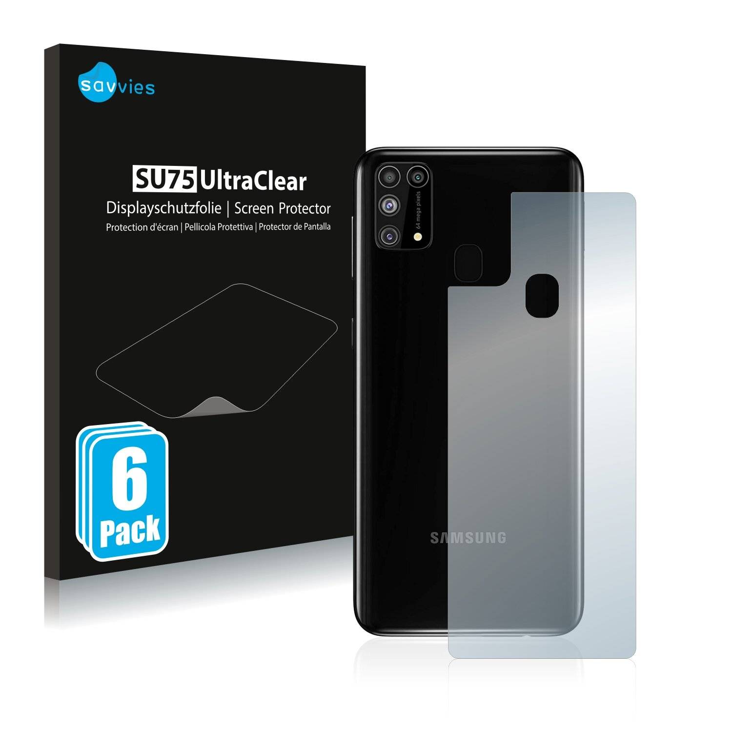 6x Savvies SU75 Displayschutzfolie für Samsung Galaxy M31 Prime