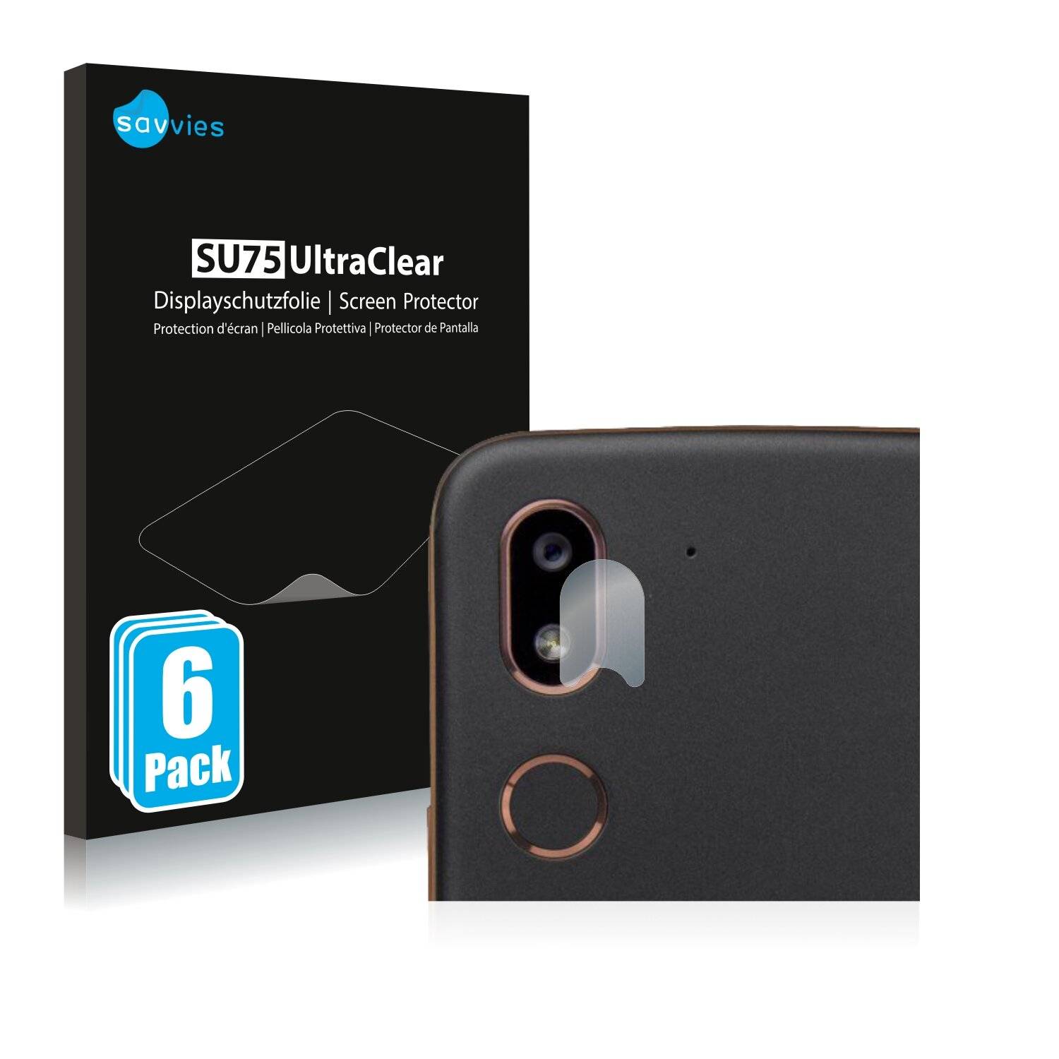 6x Savvies SU75 Displayschutzfolie für Doro 8080 (NUR