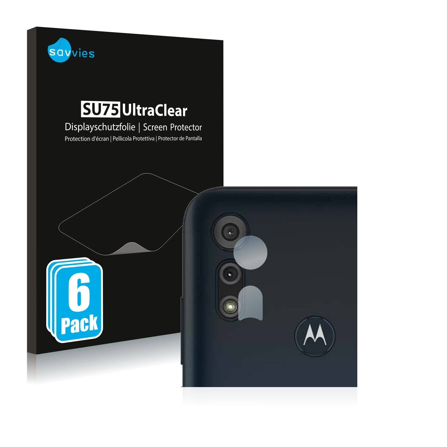 6x Savvies SU75 Displayschutzfolie für Motorola Moto E6s (NUR