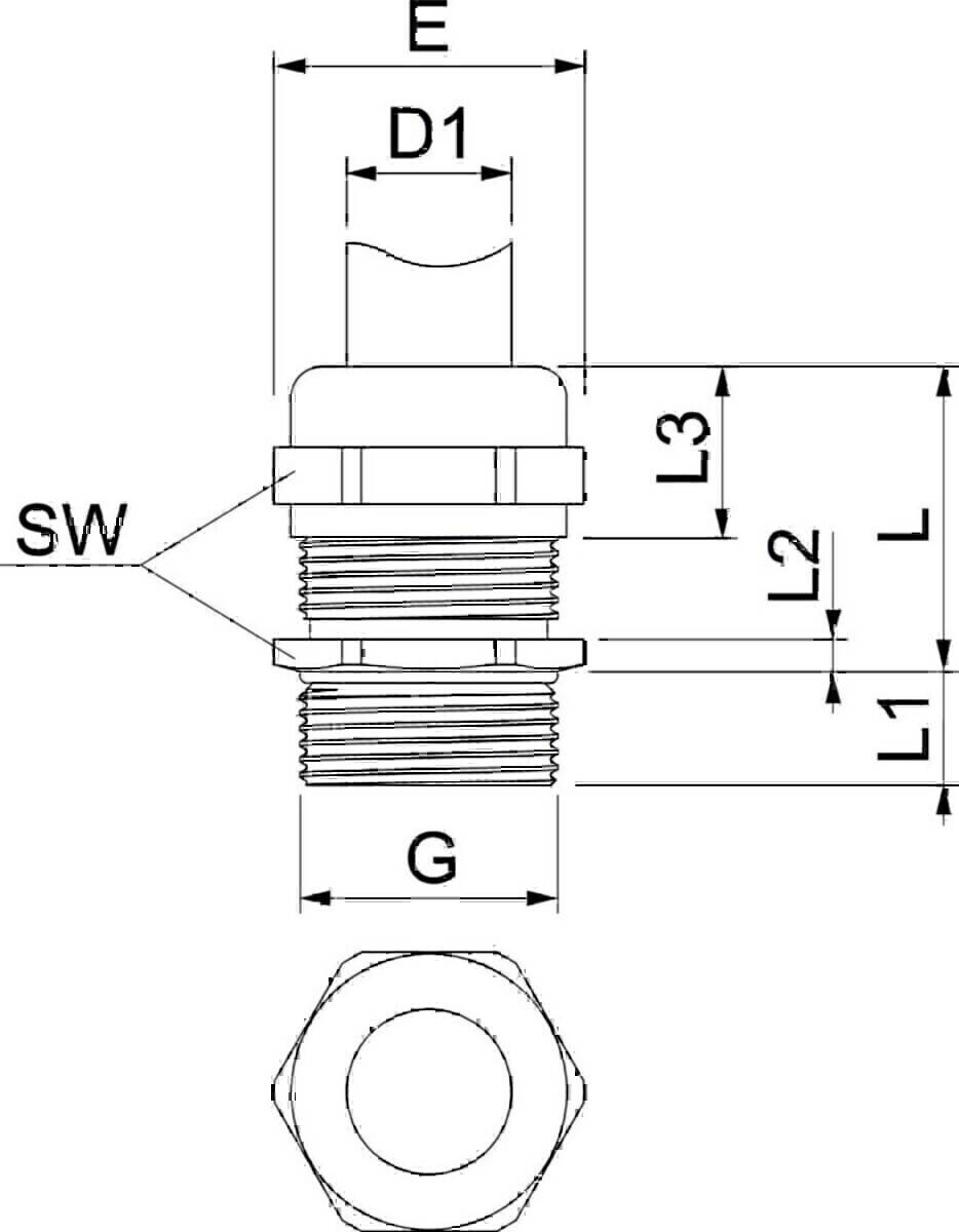 OBO Bettermann Ms-Verschraubung V-TEC VM LM25 MS