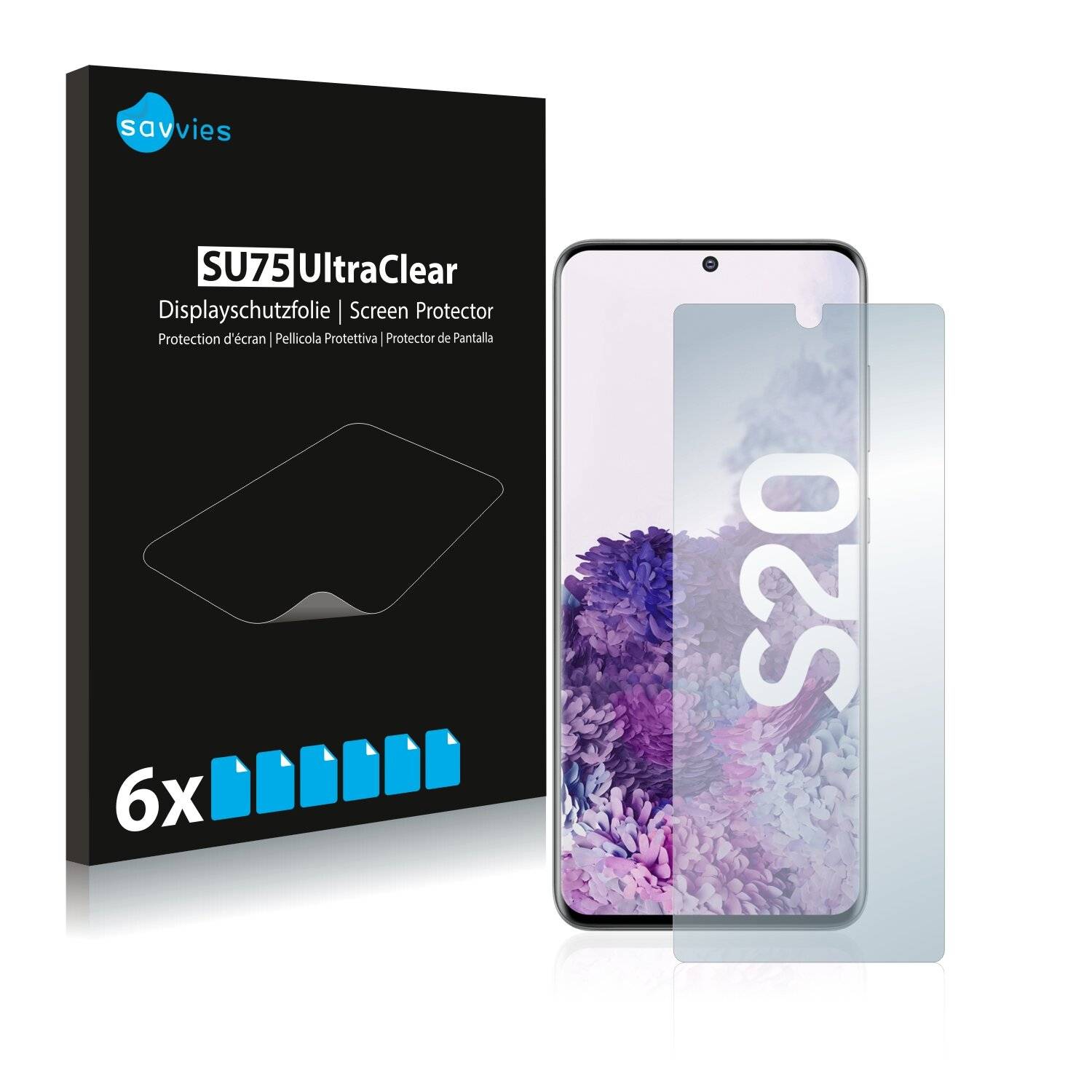 6x Savvies SU75 Displayschutzfolie für Samsung Galaxy