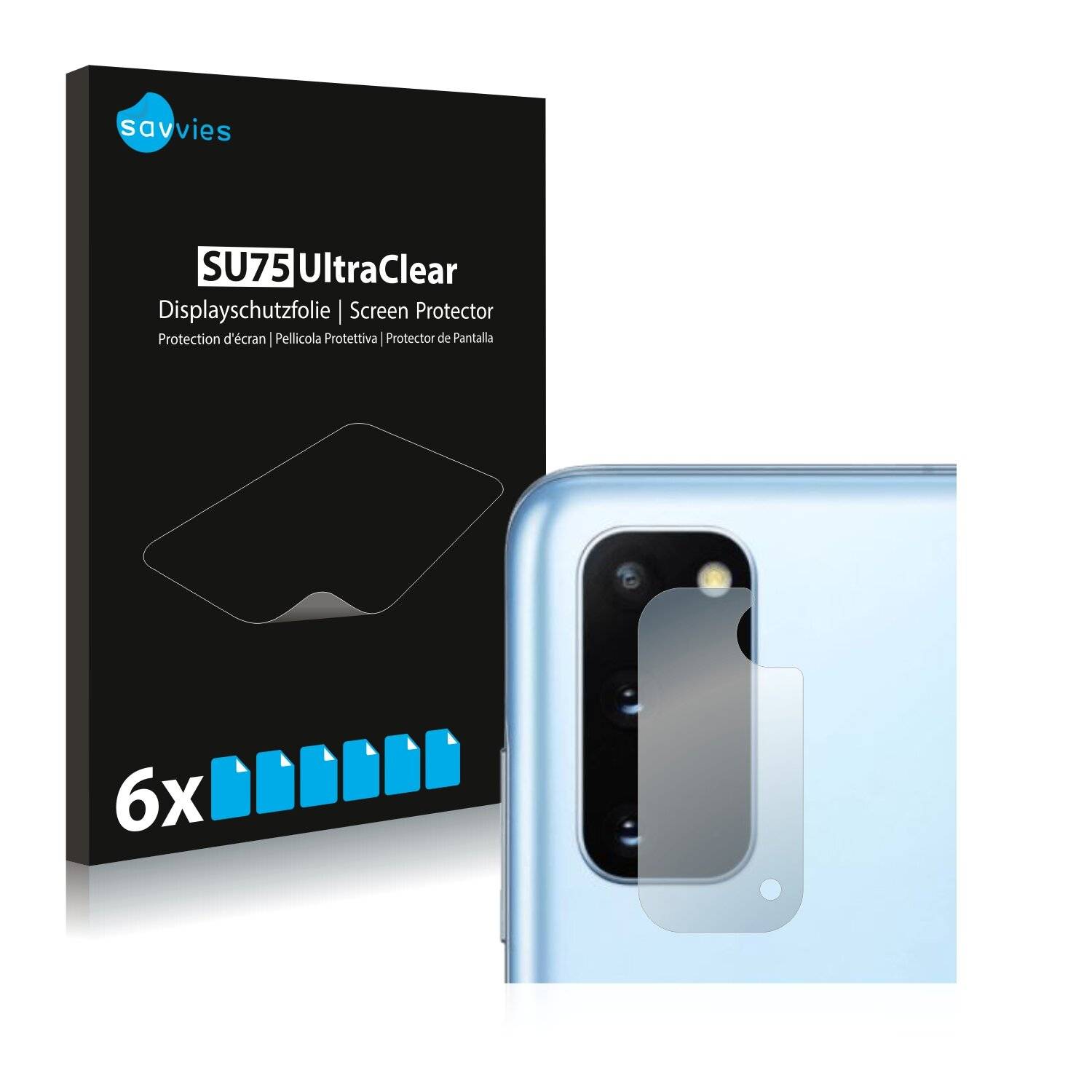 6x Savvies SU75 Displayschutzfolie für Samsung Galaxy S20 (NUR