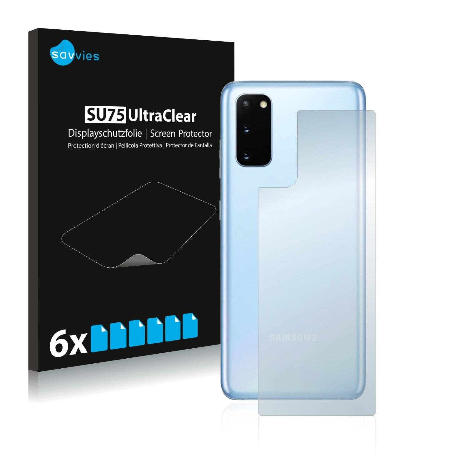 6x Savvies SU75 Displayschutzfolie für Samsung Galaxy S20