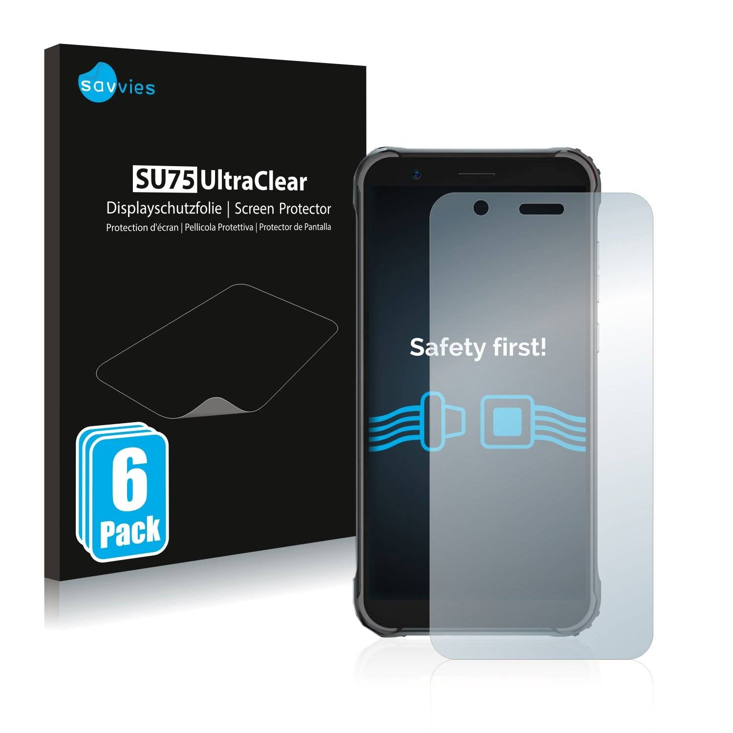 6x Savvies SU75 Displayschutzfolie für Blackview BV4900