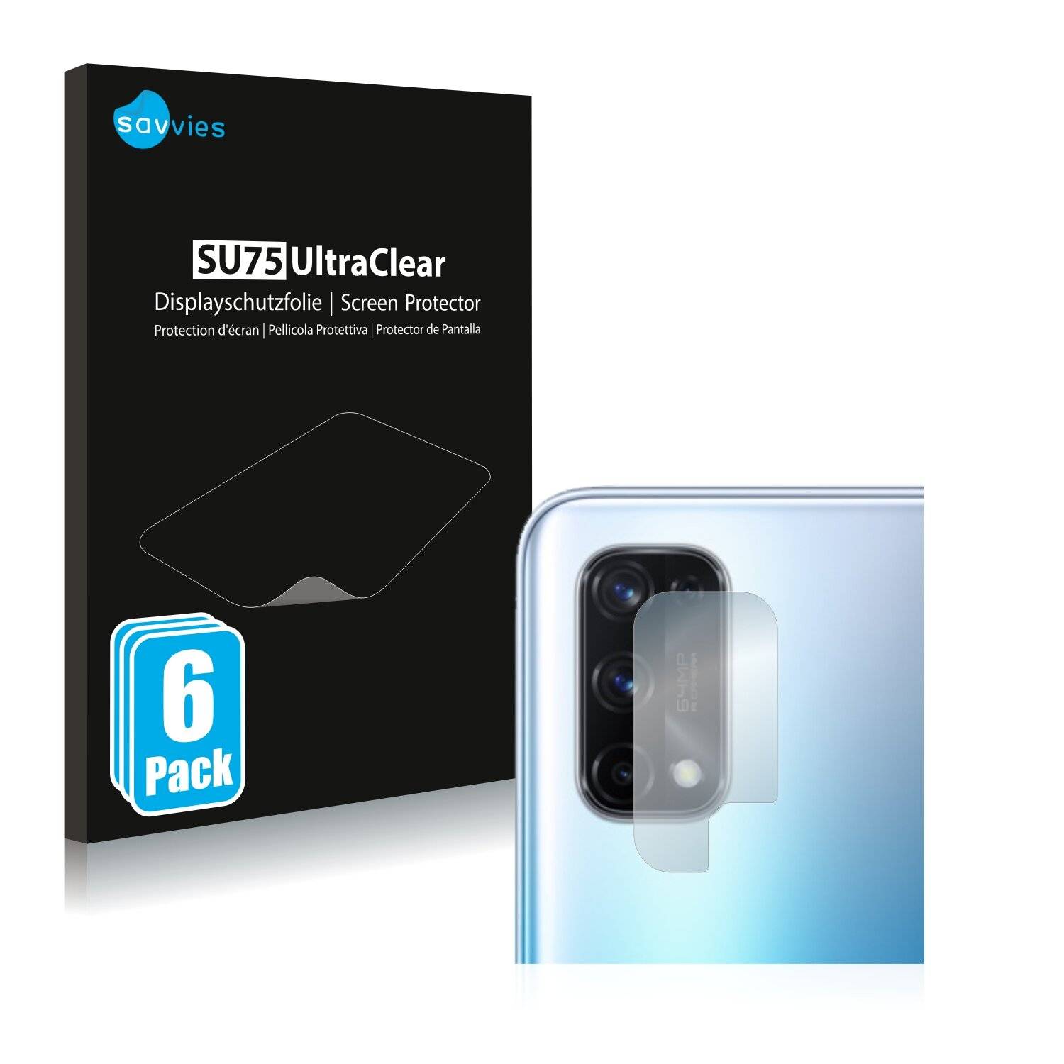 6x Savvies SU75 Displayschutzfolie für Realme X7 (NUR