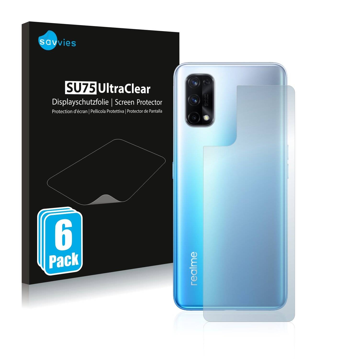 6x Savvies SU75 Displayschutzfolie für Realme X7