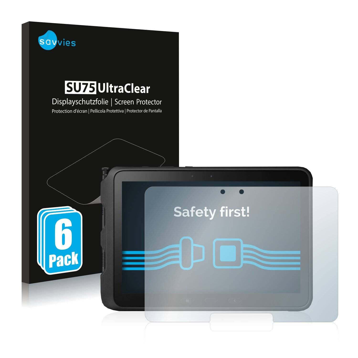 6x Savvies SU75 Displayschutzfolie für Samsung Galaxy Tab Active